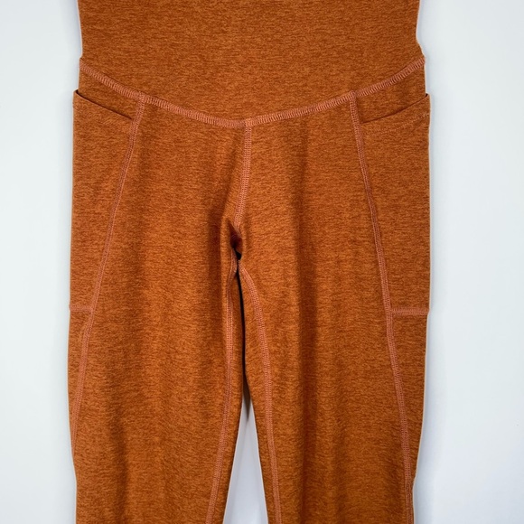 Beyond the Bump Maternity Pocket Leggings Orange Rust Cropped Spacedye Small - Picture 4 of 11